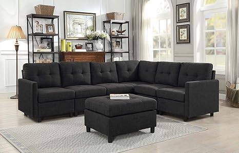 Amazon Com Rabinyod Bulan 7pcs Contemporary Sectional Sofa Set