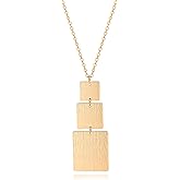 PERNNLA PEARL Long Disc Pendant Necklace for Women 18K Gold Plated Sweater Chain Fashion Jewelry