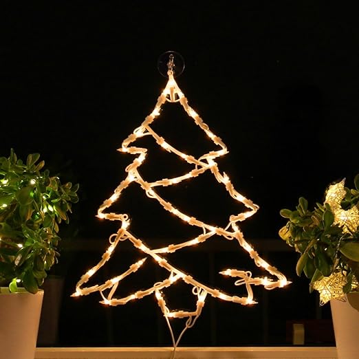 Fenster Silhouette Weihnachten 50cm Weihnachtsdeko Fensterbilder Beleuchtet Weihnachtsbeleuchtung Innen Fensterdeko Zum Aufhängen