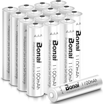 Bonai AAA Rechargeable Batteries 16-Pack 1100mAh Ni-MH Ready to Use