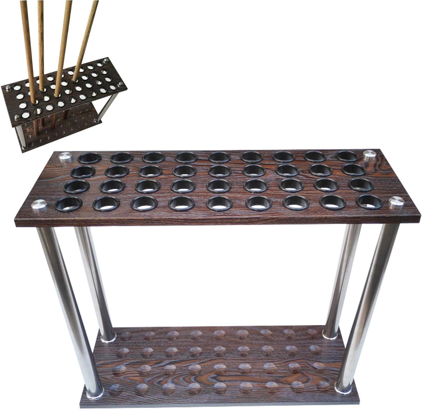 LJYY Pool Cue Rack,Holds 36 Cues,Ball Cue Stand Rack,Stainless Steel Support Rod,Stand Billiard