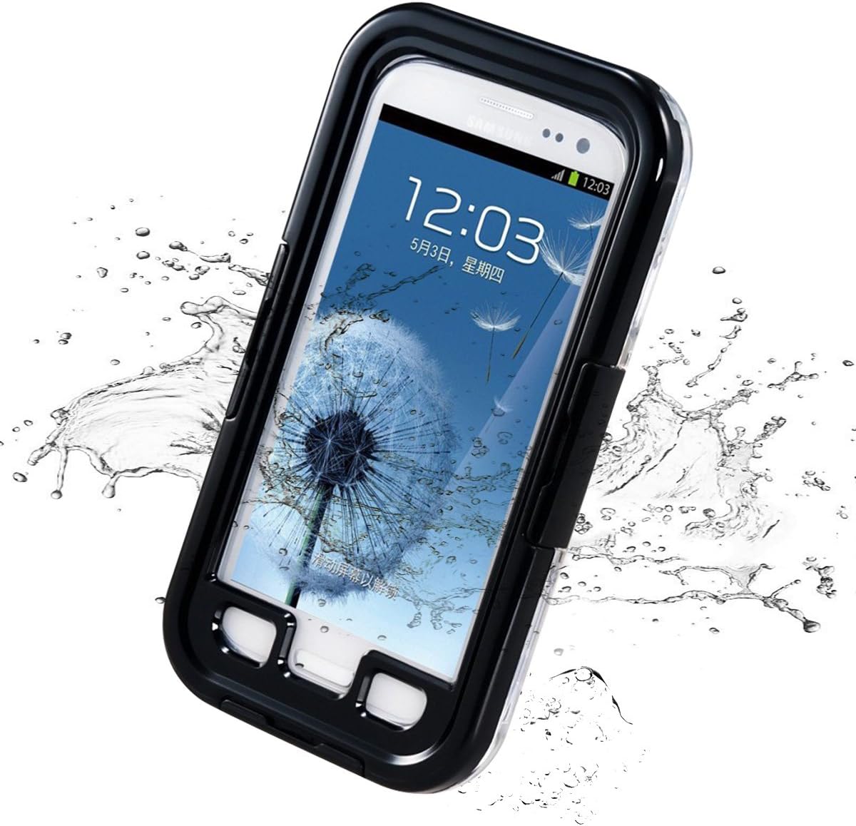 Galaxy S3 Case Waterproof [Update Version], iThrough Full Sealed Case for Galaxy S3 Waterproof, Dust Proof, Snow Proof, Shock Proof, Heavy Duty Protective Carrying Case Cover for Galaxy S3 (Black)