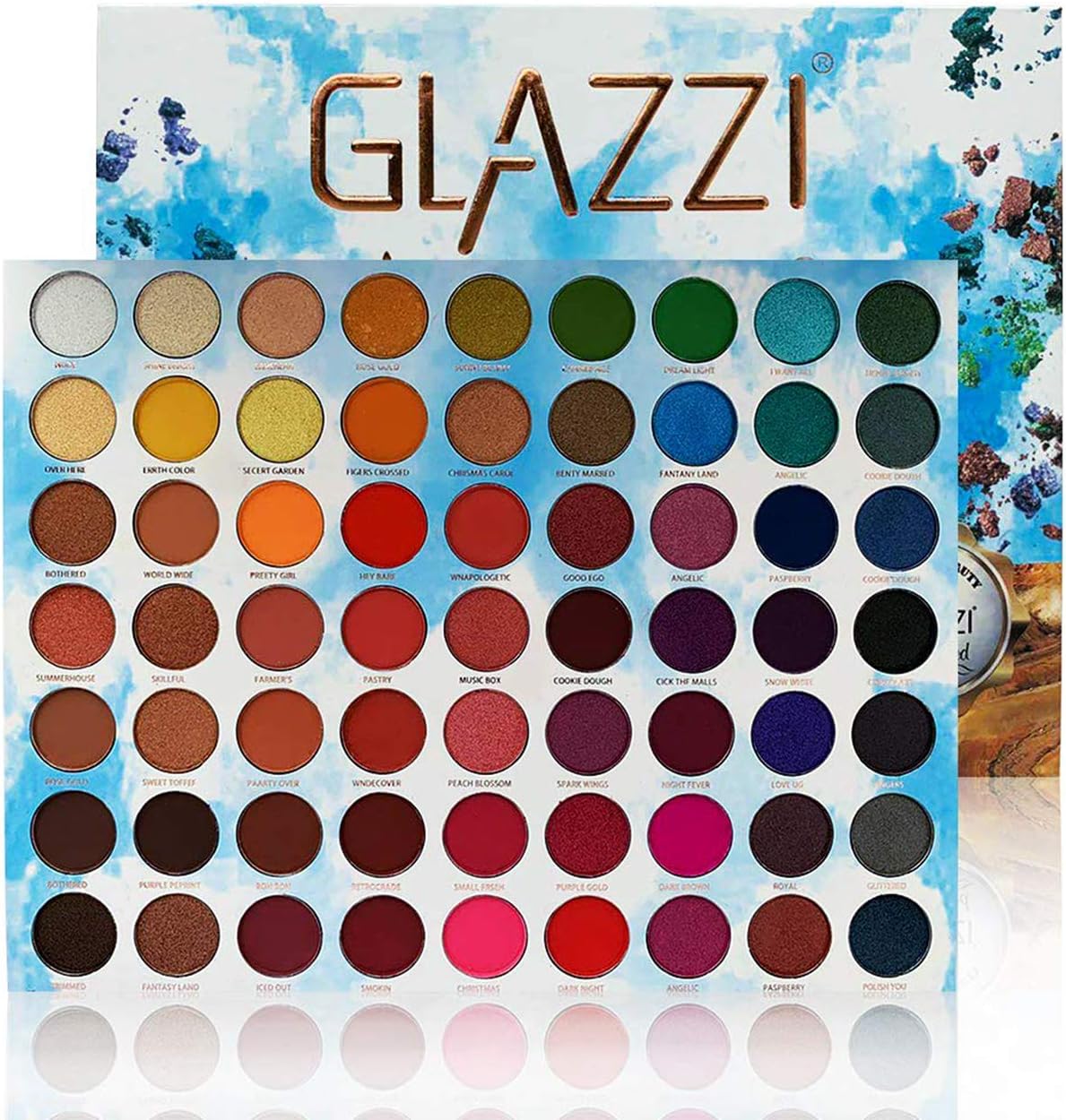 GLAZZI Makeup Palette 63 Colors Shimmer and Matte Eyeshadow Supper Pigmented Long Lasting with Mirror Stage Colorful Make up Palette Professional Cosmetic Big Tray Powder Eye Shadow