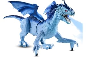 COVSEN Remote Control Dragon Toy for Kids – RC Large Dragon Figure with Flapping Wings, Roaring Sound, Mist-Spraying, LED Light-Up Eyes – Birthday for Boys, Girls Ages 3+