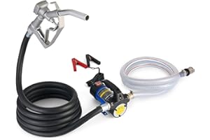 Orion Motor Tech Diesel Transfer Pump, 12 Volt Fuel Transfer Pump with Nozzle Hoses for Transferring Diesel, Kerosene, Self Priming DC Electric Fuel Pump Kit, Oil Not Included