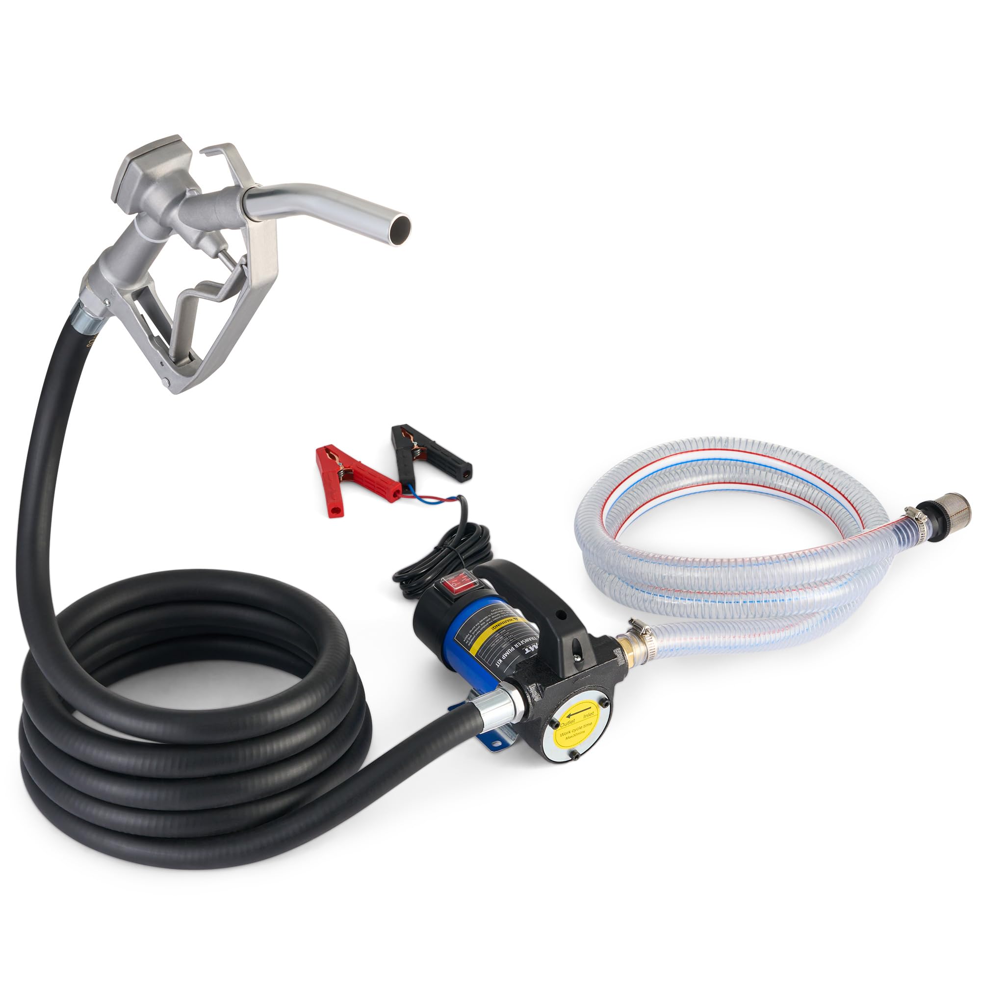 Photo 1 of Orion Motor Tech Diesel Transfer Pump, 12 Volt Fuel Transfer Pump with Nozzle Hoses for Transferring Diesel, Kerosene, Self Priming DC Electric Fuel Pump Kit