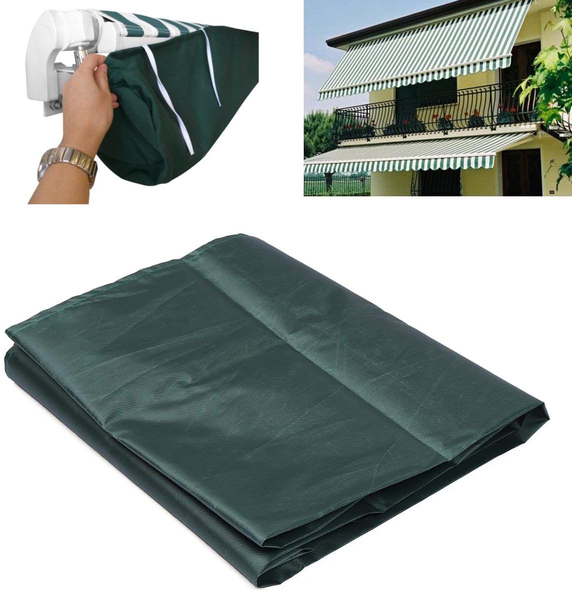 Copertura Protettiva Per Tenda Da Sole London 3m – Poliestere Grigio, Cerniera Extra Stabile, Dimensioni 300x45 Cm