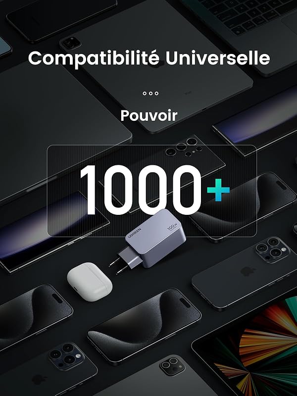 Nexode Pro 100W Chargeur Rapide USB C 3 Ports GaNInfinity Tech