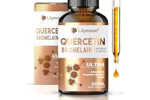 Lilymoon Quercetin, Quercetin with Bromelain Drops for Support Antioxidant Process, Promote Immune System & Respiratory Health, Natural Ingredients, Vegan, Non-GMO & Additives Free