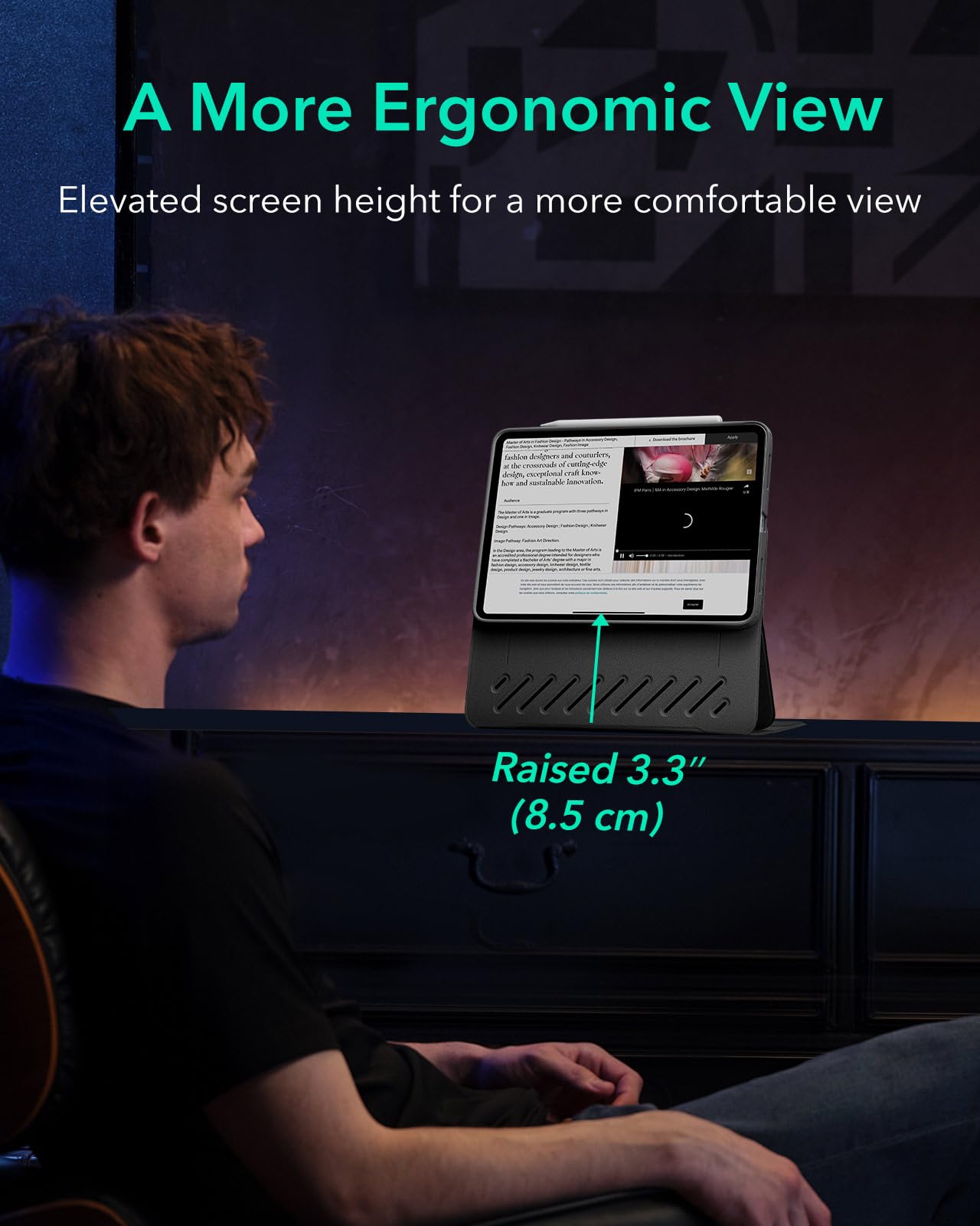 ESR for iPad A16 Case, iPad 11th/10th Generation Case (2025/2022), Removable Magnetic Cover, Adjustable Portrait/Landscape Stand with Raised Screen View, 9 Standing Angles, Black