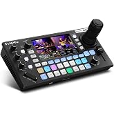 FoMaKo KC800 4K HDMI Multi-Cam Live Streaming Switcher Mixer with 4D Joystick PTZ Controller, AI Tracking, 5.5" LCD Screen, XLR Audio Mixer, USB/SD Recording, 1080P 60FPS Output for Church Worship