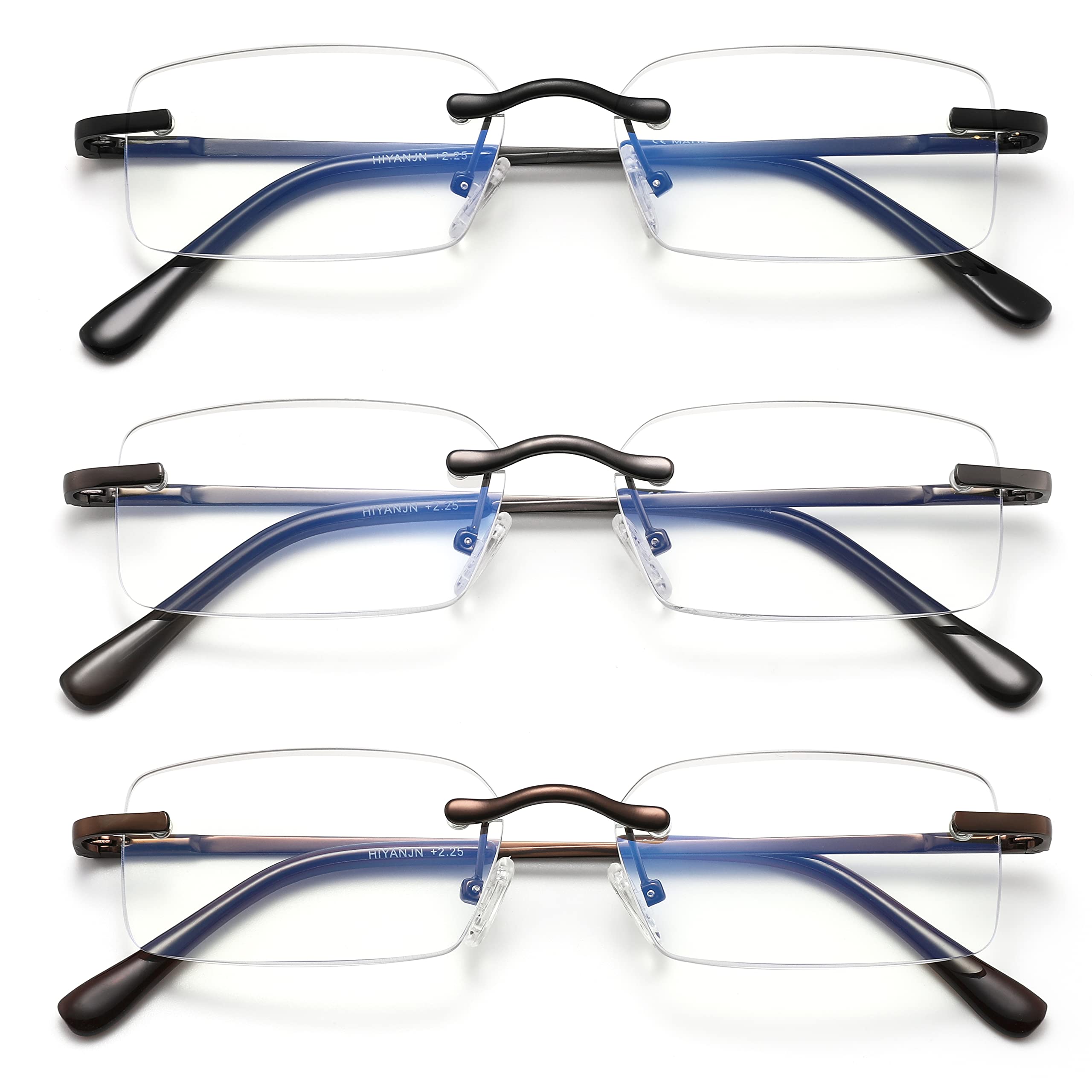 HIYANJN Frameless Reading Glasses Blue Light