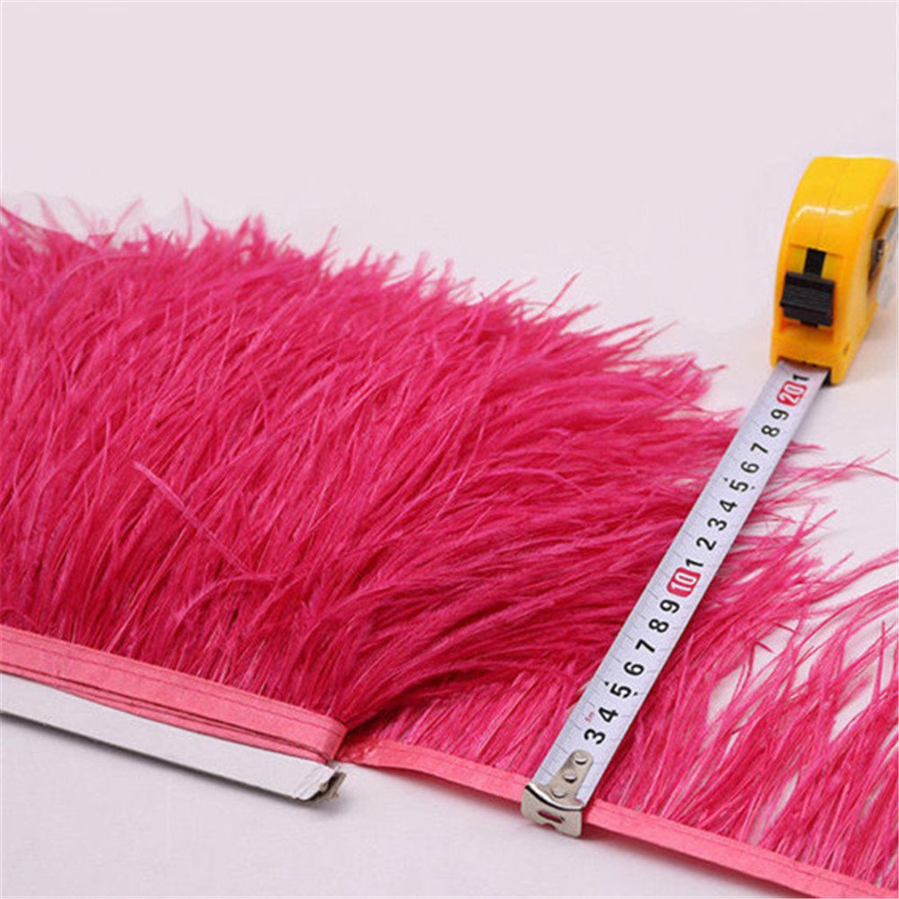 34 Colours Quality Ostrich Feather Trimming Fringe for Millinery Craft Dress Making (Water Melon)