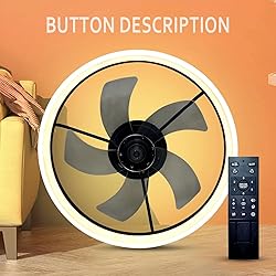 LCYFBE 20" Small Bladeless Ceiling Fan with Lights