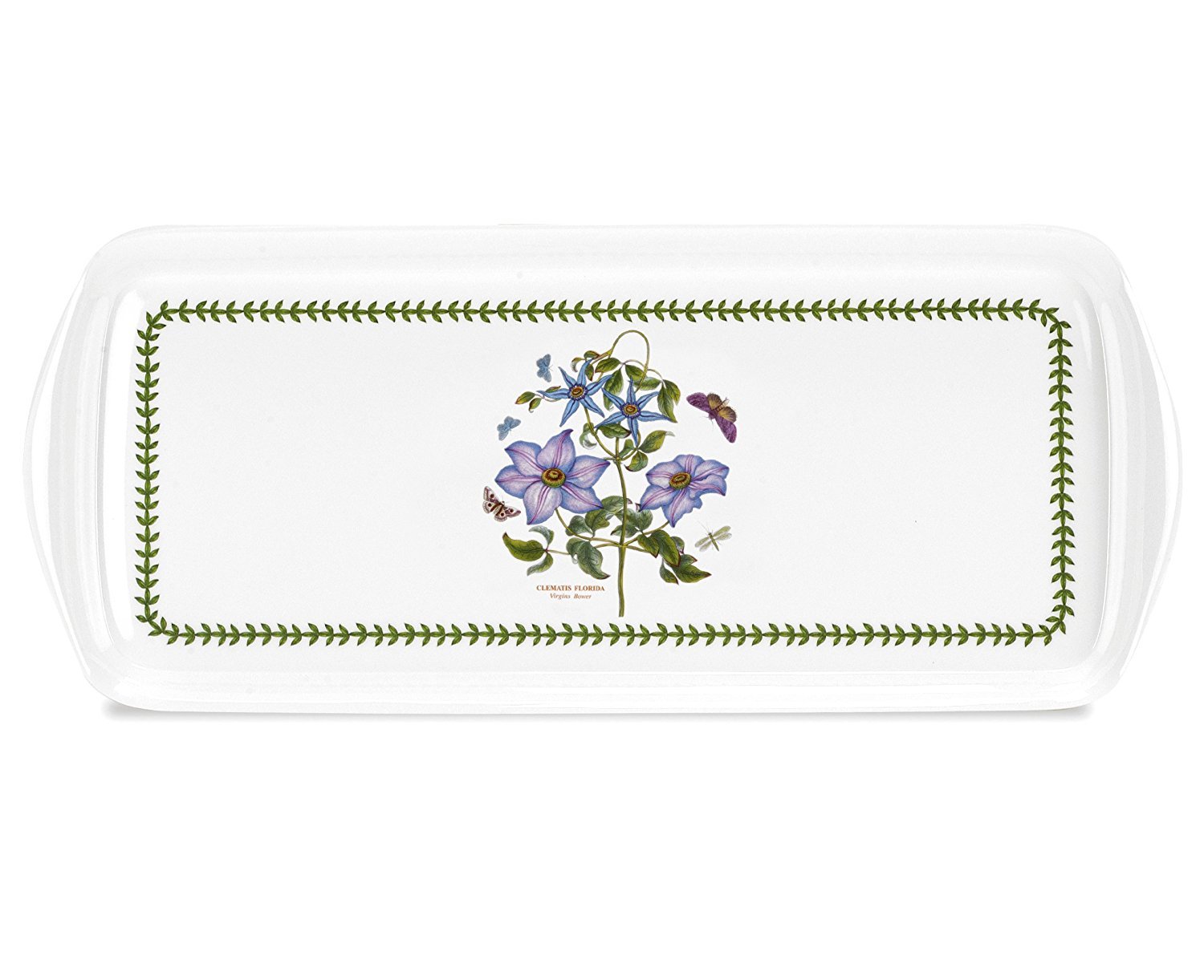 Portmeirion x Botanic Garden Sandwich Tray - Clematis Floral Design, Suitable for Serving Drinks, Snacks or Everyday Use