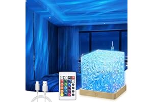 Ocean Wave Projector Light, Aurora Light Projector, Aurora Borealis Light Projector 16 Colors Changing Light Touch Dimmable M