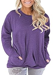ROSRISS Plus Size Pockets for Womens Solid Color