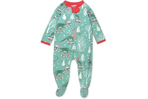 HonestBaby unisex-baby Holiday Sleep & Play Footed One-piece Pajama Sleeper 100% Organic Cotton