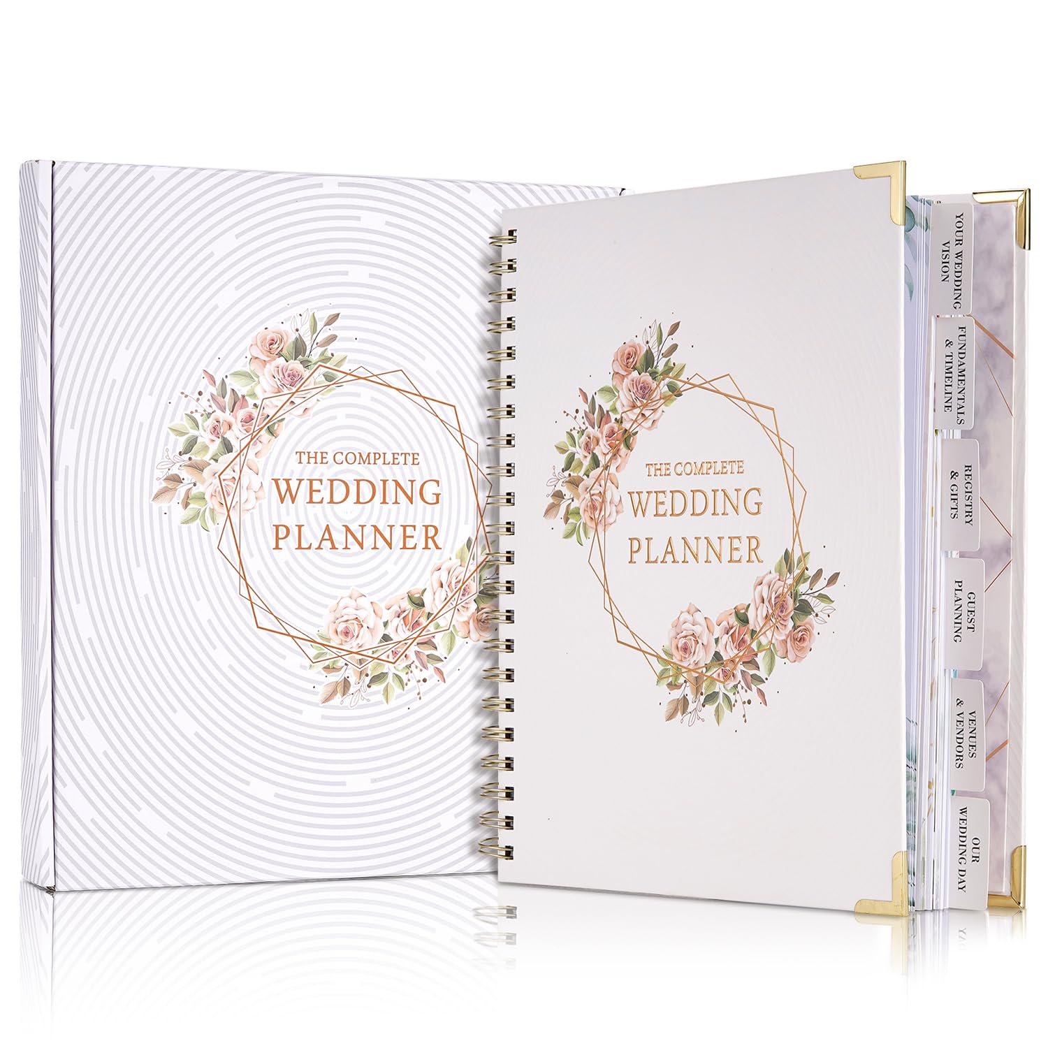 Ultimate Wedding Planner & Organiser – Elegant Keepsake for Brides & Grooms | Budget Tracker, Seating Plan, Countdown Timeline | Perfect Engagement Gift for Couples (Floral Design） — image 1