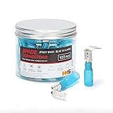 HKS 100PCS Piggyback Spade Connector Blue 16-14 AWG