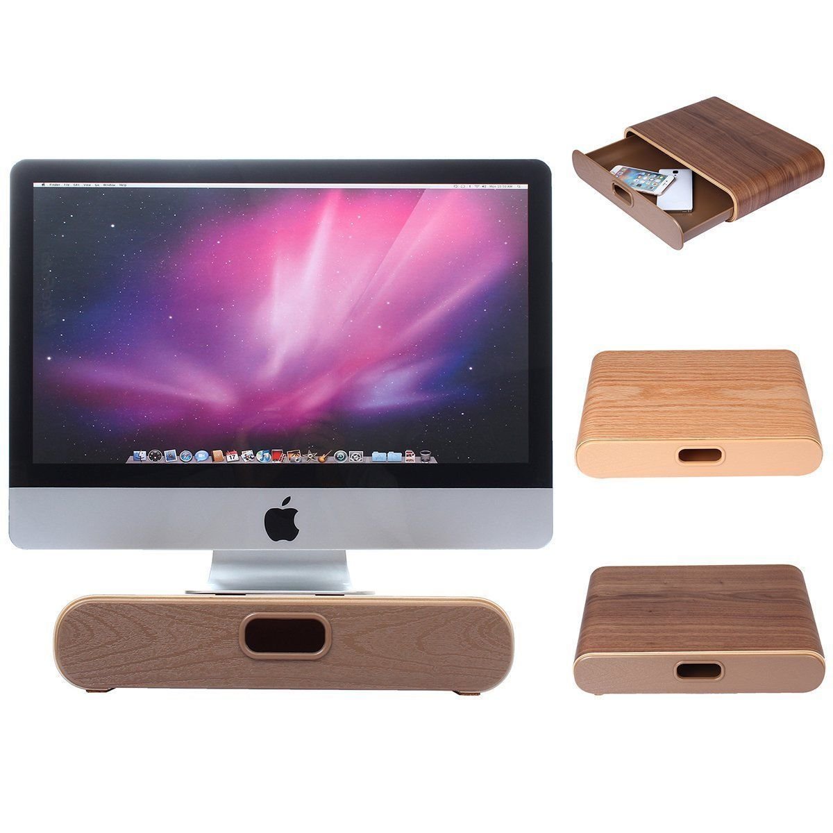 Pashay Brand Samdi Wooden Computer Monitor Stand With Amazon In