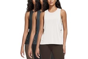ODODOS 3-Pack Loose Tank Tops for Women Sleeveless Gym Athletic Workout Tops Yoga Shirts