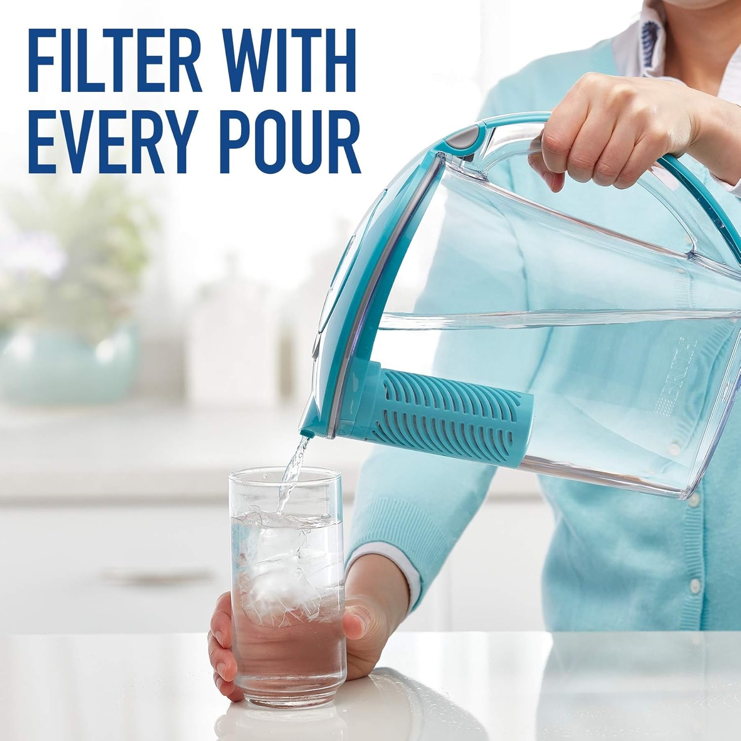 Brita Stream Rapids Water Filter Pitcher, Lake Blue, Large 10 Cup, 1 Count: Kitchen & Dining