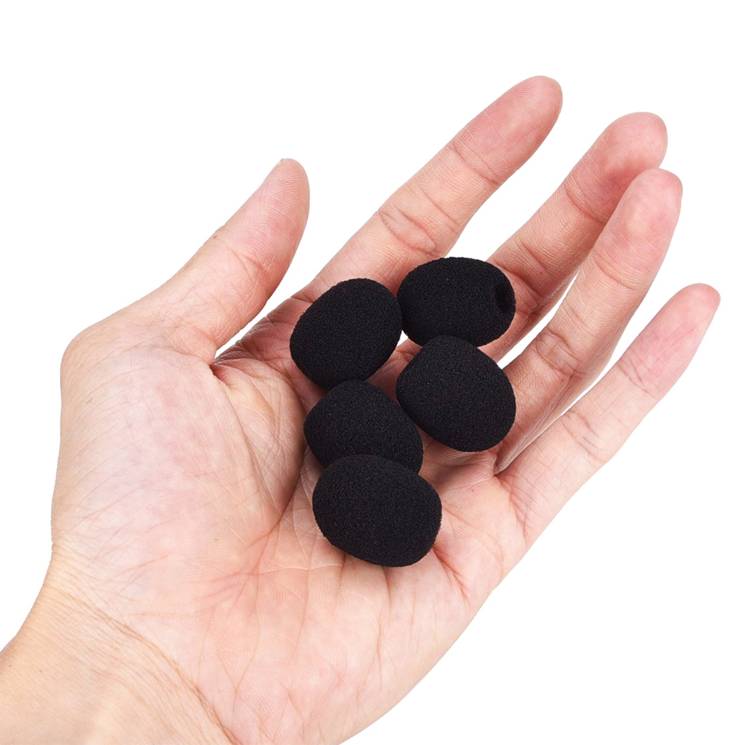 eBoot 5 Pack Mini-size Lapel Headset Microphone Windscreen, Black