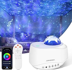 DONWELL Galaxy Projector, Star Projector Night Light Compatible with Alexa & Google Home, with Bluetooth Music Speaker Remote Control, Galaxy Light Projector for Bedroom Home Theatre Party Decoration
