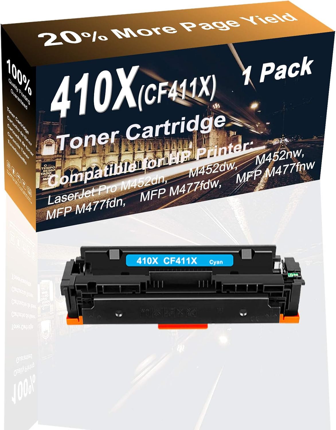 1Pack (Cyan) Compatible High Yield Color 410X CF411X