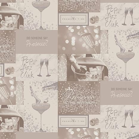 Amazon Crown Gin Fizz Prosecco Time 壁紙 ナチュラル ゴールド M1459 壁紙