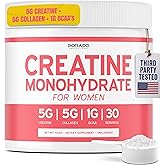 Creatine for Women | Creatine Monohydrate Powder 5G + 5000mg Collagen + 1000mg BCAA 2:1:1 Powder (30 Serving) Support Glutes, Lean Muscles, Recovery, Energy & Stamina Non-GMO, Gluten Free - USA Made