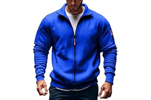 Sblioda Zip Up Jackets for Men Fleece Casual Long Sleeve Sweatshirt Trendy Fall Big and Tall Athletic Jacket with Pockets