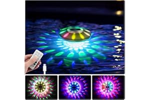 QOLNBY Floating Pool Lights, Rechargeable Pool Lights with 6 Dynamic Lighting Effects, Upper and Lower Color Changing Floating Light, IP68 Waterproof Lights for Pools, Hot Tubs, Fountain 1 Pack