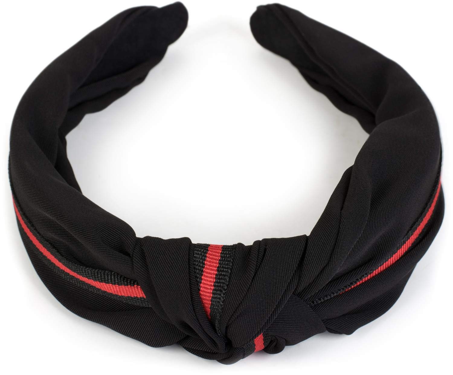 styleBREAKER women hairband with knots and decorative stripes, retro style, hairband, headband, 04026018, color:Black