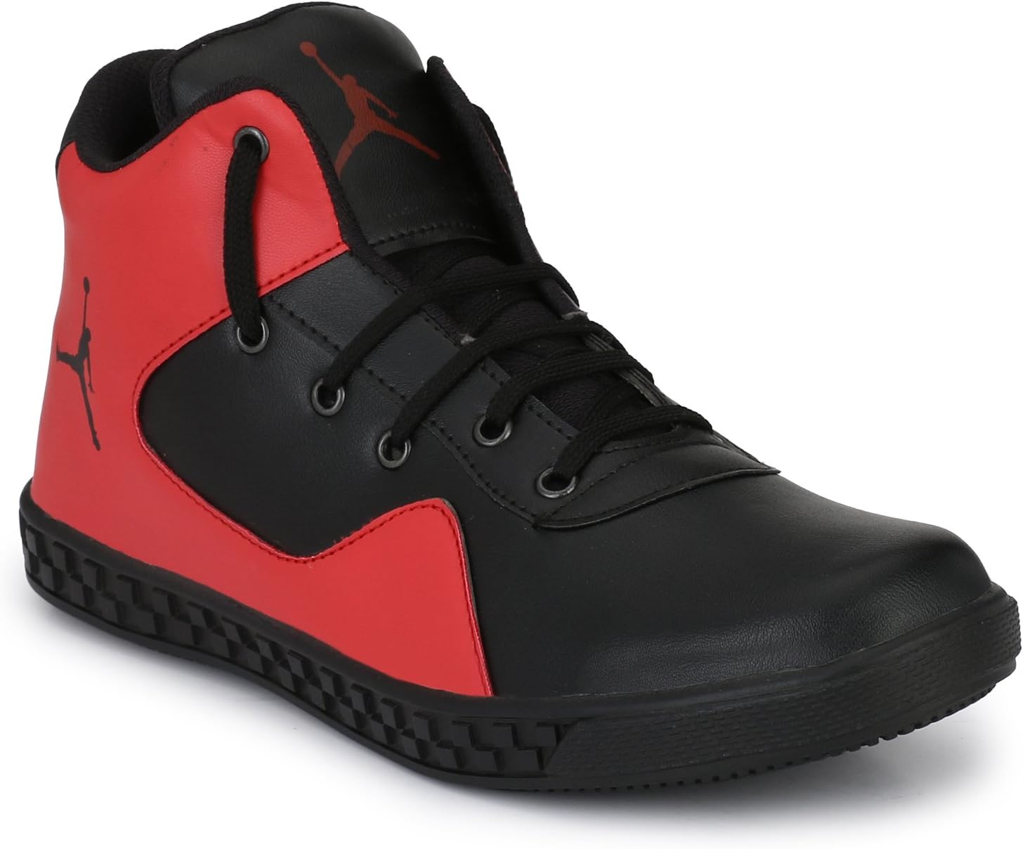 Men Black Red Synthetic Sneakers