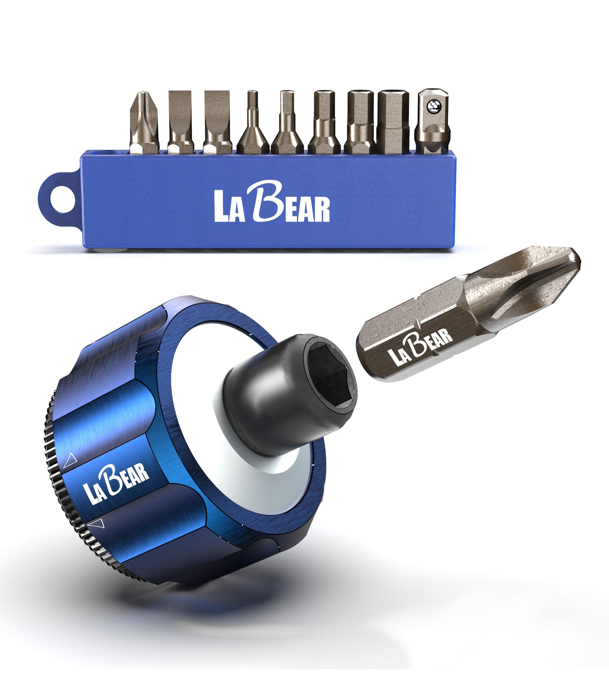 Photo 1 of LABEAR 11pcs 1/4" DR Palm Ratchet kit, Mini Finger Ratchet, Gear Wrench, Screwdriver Bits with Philips,Slotted