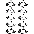 Case of 10 Walkie Talkie Earpiece with Mic - 2 Pin D-Type Radio Earpiece, Compatible with Baofeng UV-5R Retc15/RT22 RT21 H-777 RT68 BF-888S 2 Way Radios (10 Pack)