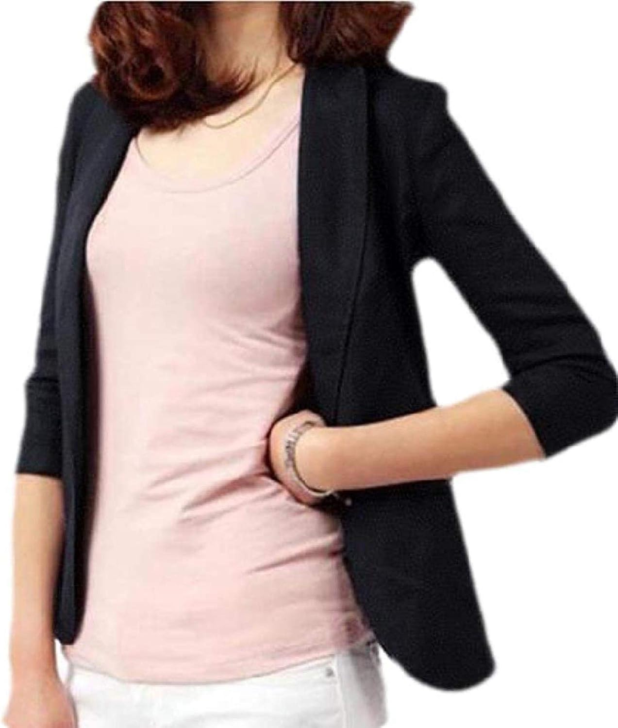 Women's Cotton Linen Slim Casual 3/4 Sleeve Formal Work Blazer Jacket Suit Coat Amazon.co.uk
