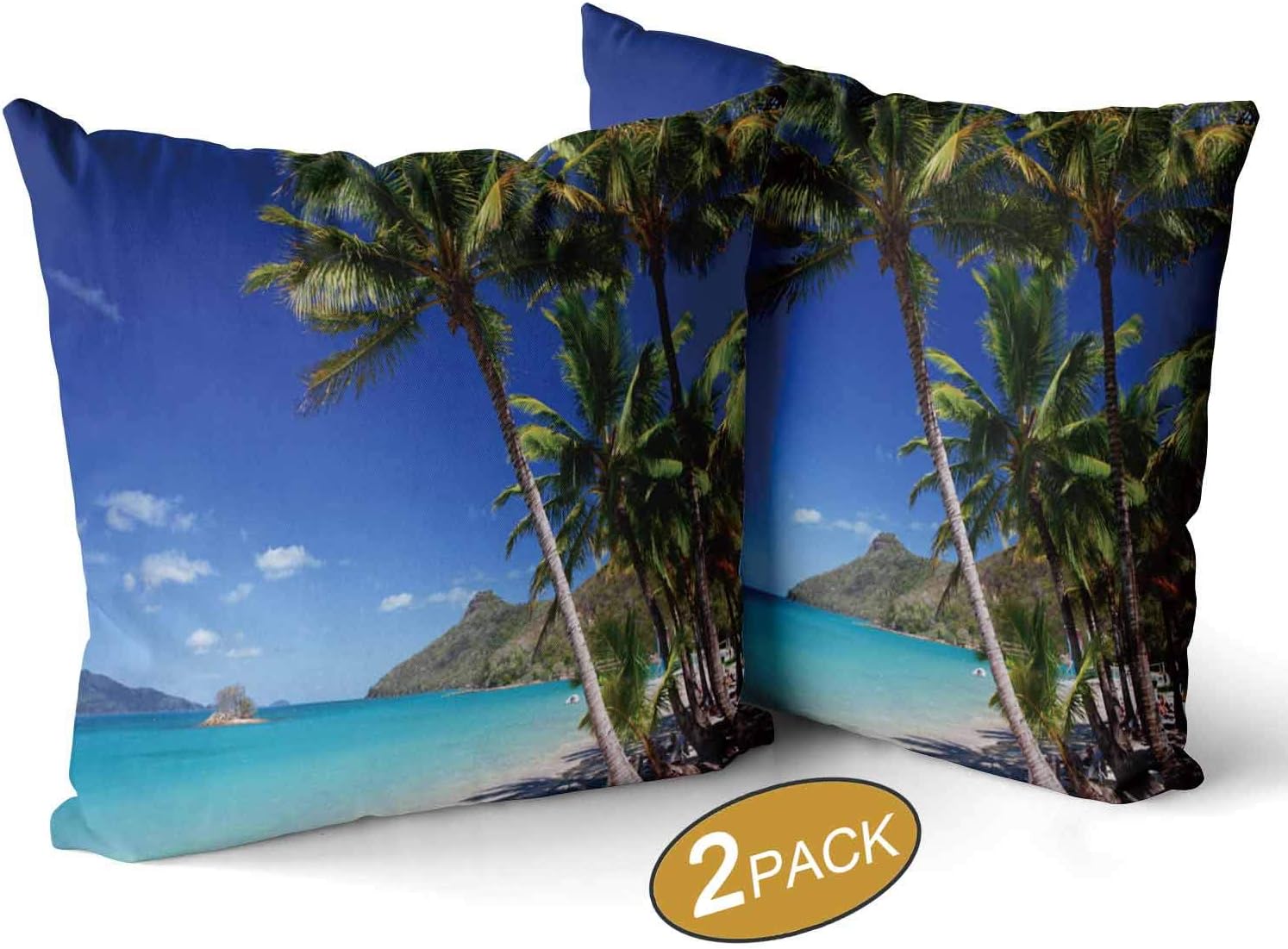 Nine City Catseye Beach on Hamilton Island in The Whitsundays,Square Pillow Throw Case Soft Covers Pack of 2 12" X 12"