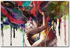 WJY Arte Abstracto en Lienzo Pinturas murales Pareja de Enamorados