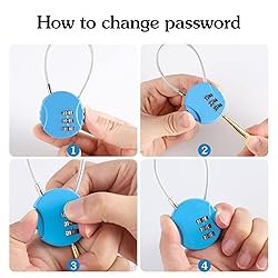 4 Pcs Combination Lock, 3 Digit Combination Padlock