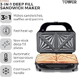 Tower T27032 3-in-1 Deep Filled Snack Maker 900W Stainless Steel view 2