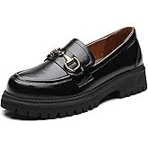 OKJ Loafers for Women Chunky Women's Loafers & Slip-ons Fashion Penny Comfort Business Casual Shoes Dressy Office Work Slip on Black Platform Loafers for Womens