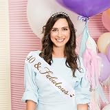 IRYNA 40th Birthday Sash Tiara Set Crystal Crown Fabulous Party Decorations view 7