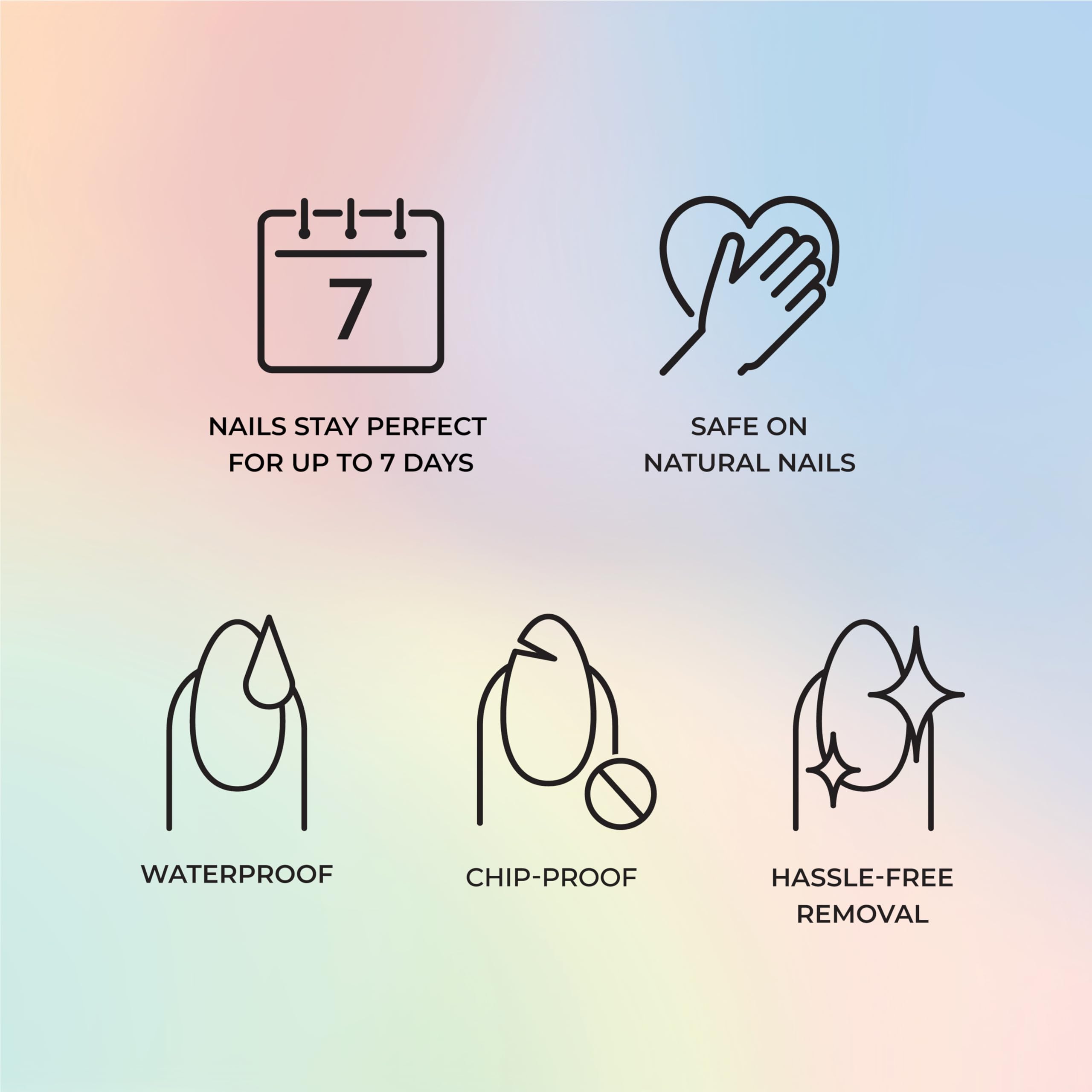 KISS Voguish Fantasy Fake Nails – Magnifique, Fashion Acrylic Nails, Medium, Almond Shaped, Glossy, Dark Black, Ready To Wear, No Damage/No Dry Time, Waterproof, Smudge Proof | 28 Count - Image 5