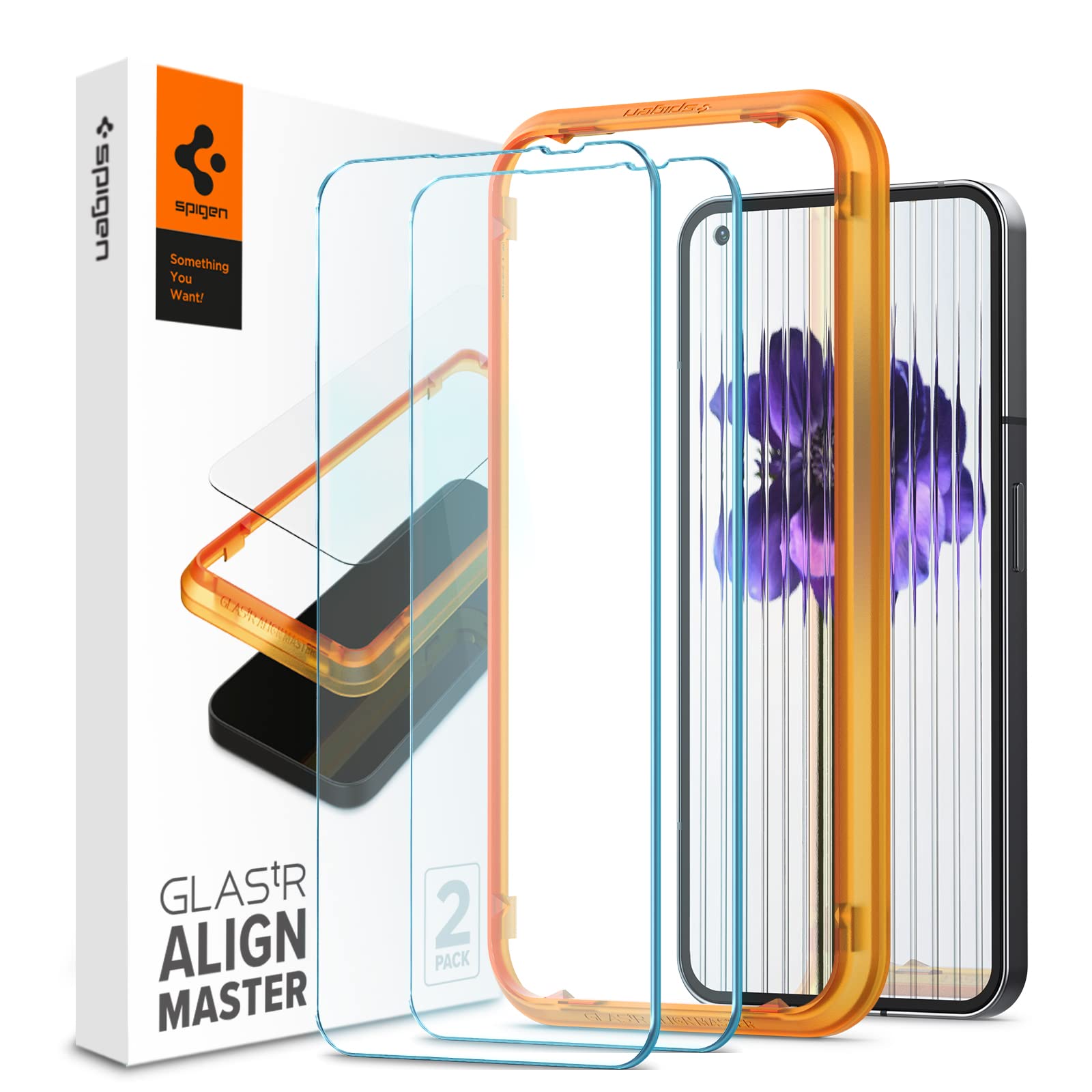 Spigen AlignMaster Tempered Glass Screen Protector for Nothing Phone (1) - 2 Pack