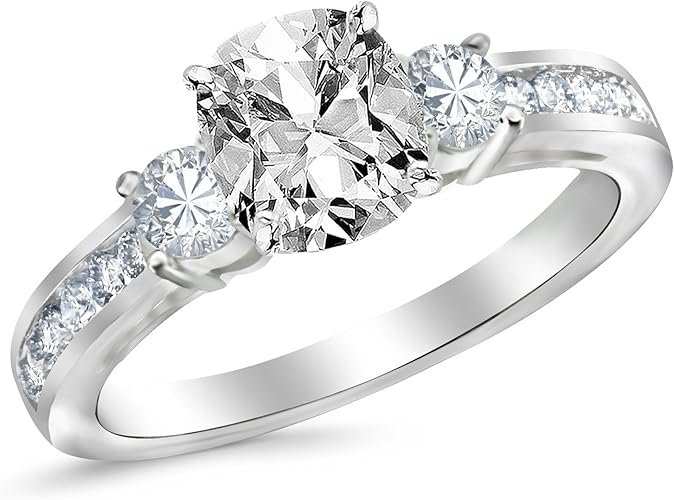 Gia Certified 1 45 Near 1 1 2 Carat Cushion Cut Shape 14k White