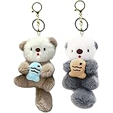 Cute Otter Keychain Cute Animal Keychain Pendant Suitable For Attaching To Your Keys Wallet Or Backpack Ideal Valentine's Day Gift（2pcs） (grey and light brown)