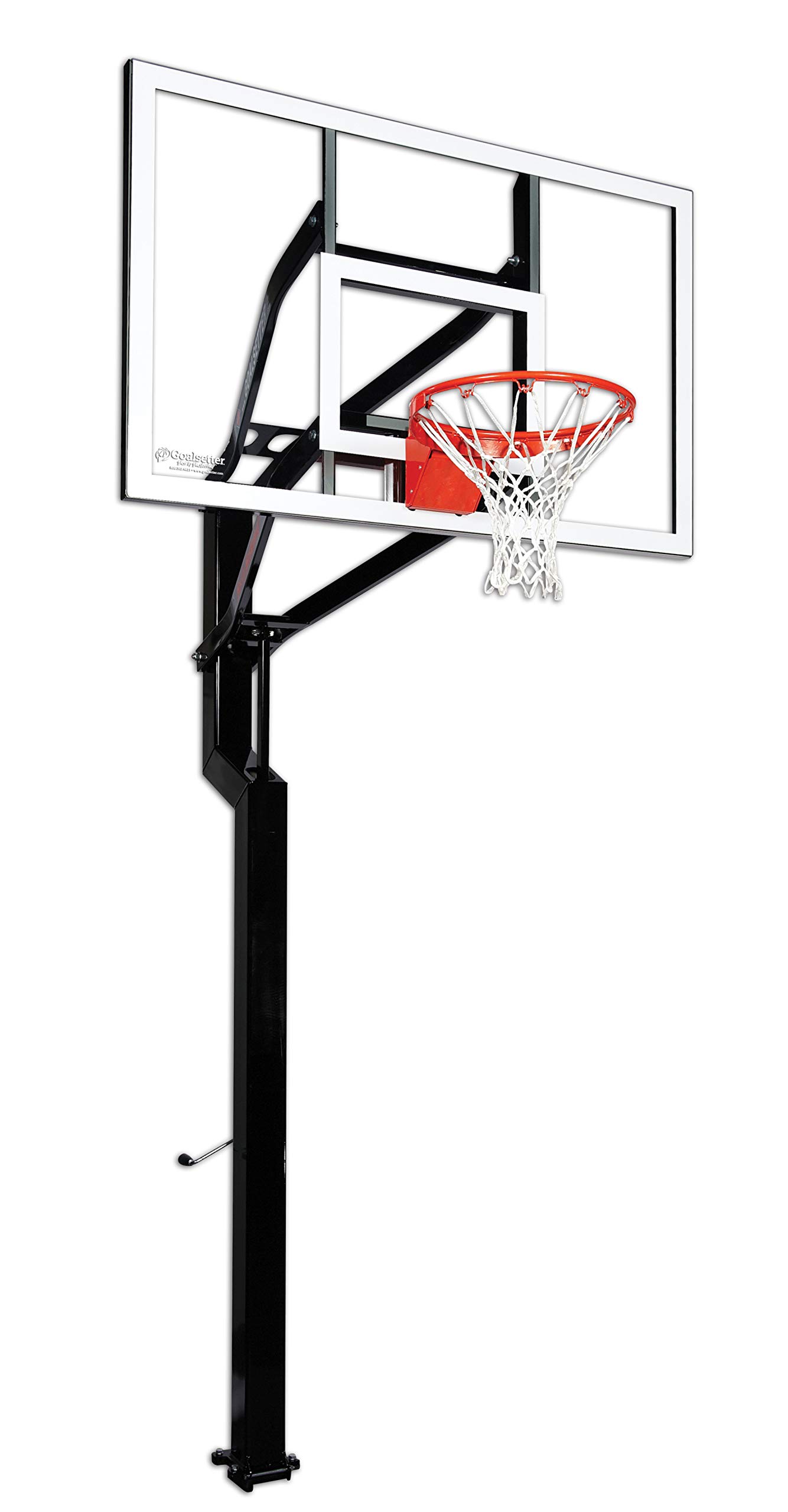 Photo 1 of Goalsetter All-American In Ground Adjustable Basketball System with 60-Inch Glass Backboard and HD Breakaway Rim, Black (SS45560G3) *Arms only not complete set*